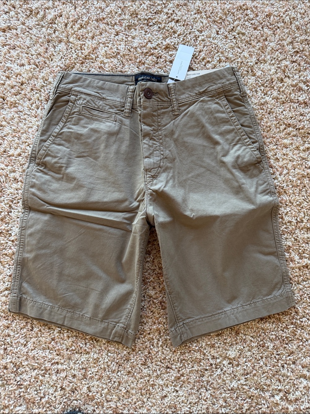 American Eagle Outfitters Men's Flat Front Khaki Shorts